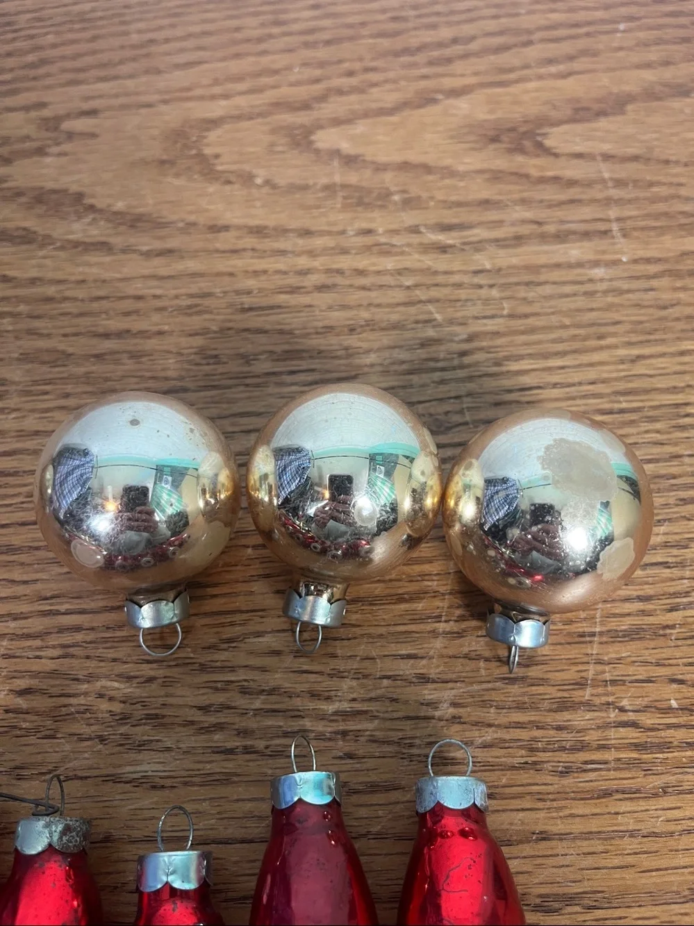 8 Made in USA Teardrop Ornaments 1 Shiny Brite USA Plastic Cap 3 Rauch all glass
